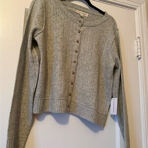 Lucky Brand Gray Button-Up Cardigan